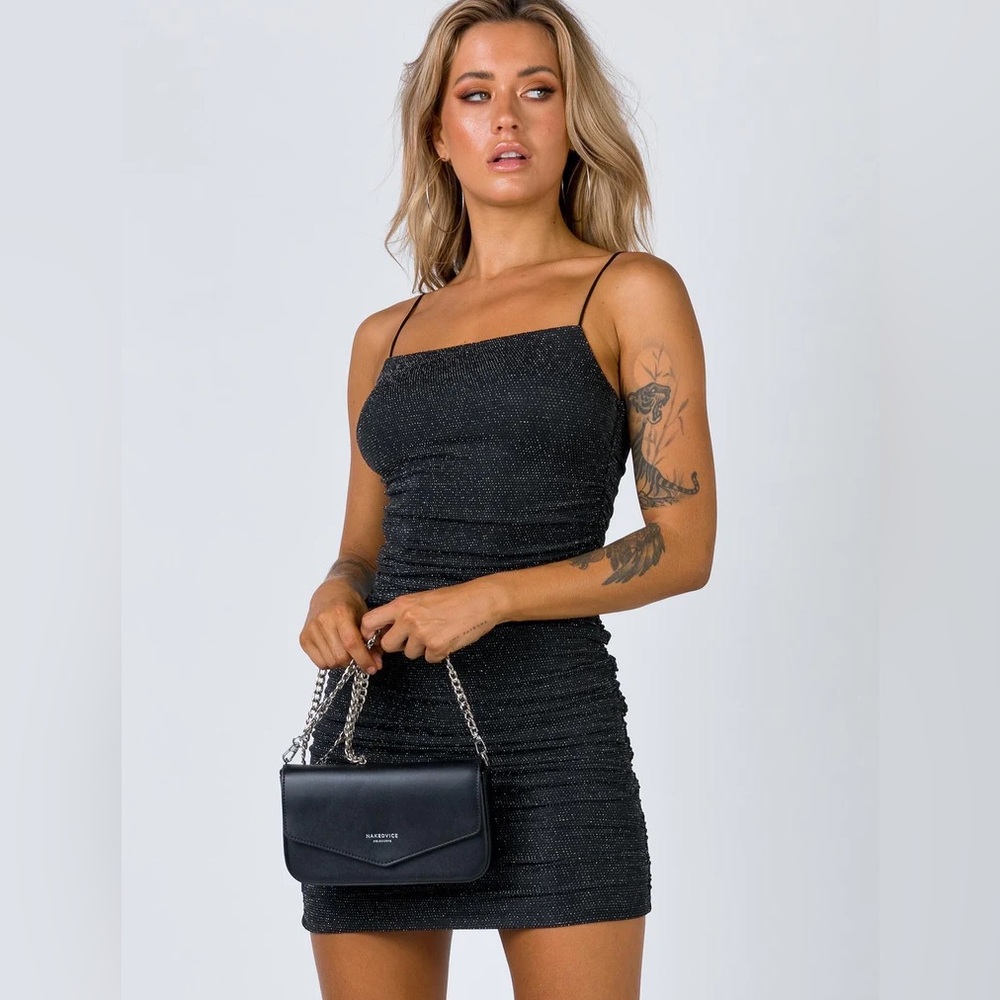 Princess Polly Reeva Mini Dress Black Size 4 !